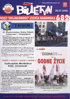 Biuletyn NSZZ "Solidarność" Ziemia Radomska, 2008, nr 682