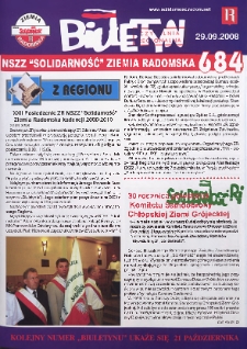 Biuletyn NSZZ "Solidarność" Ziemia Radomska, 2008, nr 684