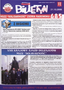 Biuletyn NSZZ "Solidarność" Ziemia Radomska, 2008, nr 685