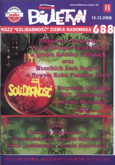 Biuletyn NSZZ "Solidarność" Ziemia Radomska, 2008, nr 688