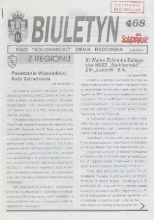Biuletyn NSZZ "Solidarność" Ziemia Radomska, 2000, nr 468