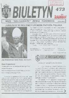 Biuletyn NSZZ "Solidarność" Ziemia Radomska, 2000, nr 473