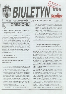 Biuletyn NSZZ "Solidarność" Ziemia Radomska, 2001, nr 506