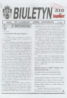 Biuletyn NSZZ "Solidarność" Ziemia Radomska, 2001, nr 510