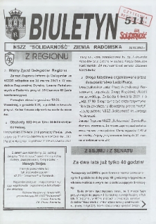 Biuletyn NSZZ "Solidarność" Ziemia Radomska, 2001, nr 511