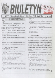 Biuletyn NSZZ "Solidarność" Ziemia Radomska, 2001, nr 513