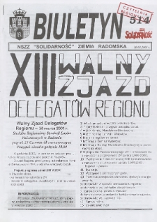 Biuletyn NSZZ "Solidarność" Ziemia Radomska, 2001, nr 514