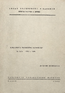 Bibliografia województwa radomskiego za lata 1983-1984
