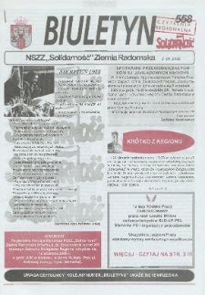Biuletyn NSZZ "Solidarność" Ziemia Radomska, 2002, nr 558