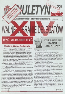 Biuletyn NSZZ "Solidarność" Ziemia Radomska, 2002, nr 559