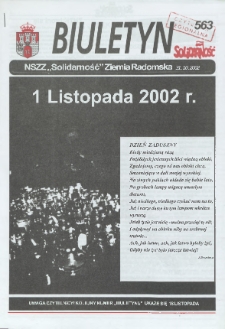 Biuletyn NSZZ "Solidarność" Ziemia Radomska, 2002, nr 563