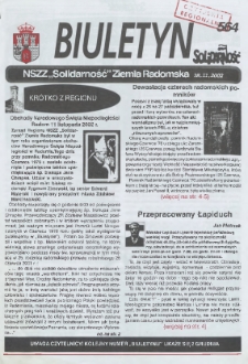Biuletyn NSZZ "Solidarność" Ziemia Radomska, 2002, nr 564
