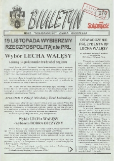 Biuletyn NSZZ "Solidarność" Ziemia Radomska, 1995, nr 278