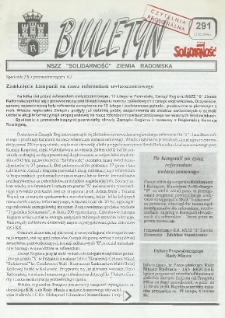 Biuletyn NSZZ "Solidarność" Ziemia Radomska, 1996, nr 291