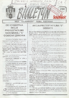 Biuletyn NSZZ "Solidarność" Ziemia Radomska, 1996, nr 298