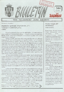 Biuletyn NSZZ "Solidarność" Ziemia Radomska, 1997, nr 344
