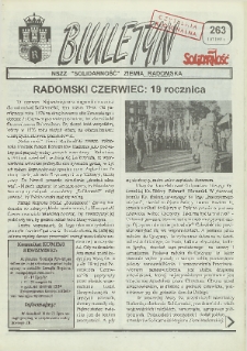 Biuletyn NSZZ "Solidarność" Ziemia Radomska, 1995, nr 263