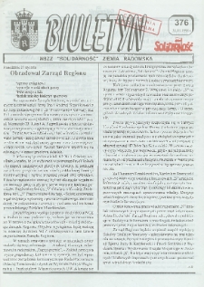 Biuletyn NSZZ "Solidarność" Ziemia Radomska, 1998, nr 376