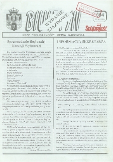 Biuletyn NSZZ "Solidarność" Ziemia Radomska, 1998, nr 394