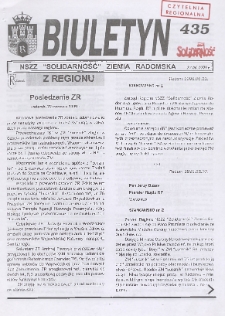 Biuletyn NSZZ "Solidarność" Ziemia Radomska, 1999, nr 435