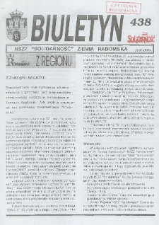 Biuletyn NSZZ "Solidarność" Ziemia Radomska, 1999, nr 438