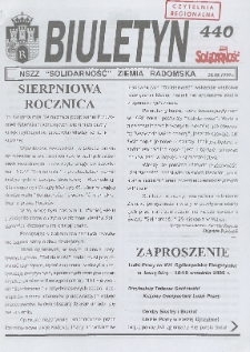 Biuletyn NSZZ "Solidarność" Ziemia Radomska, 1999, nr 440