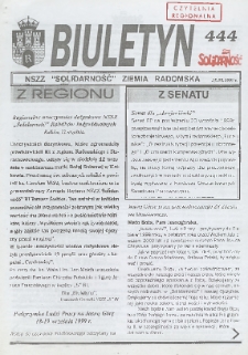 Biuletyn NSZZ "Solidarność" Ziemia Radomska, 1999, nr 444