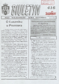 Biuletyn NSZZ "Solidarność" Ziemia Radomska, 1999, nr 416
