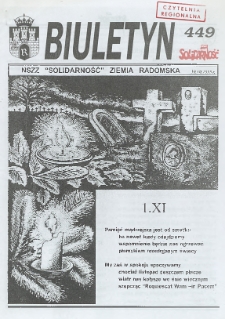 Biuletyn NSZZ "Solidarność" Ziemia Radomska, 1999, nr 449