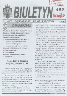Biuletyn NSZZ "Solidarność" Ziemia Radomska, 1999, nr 452