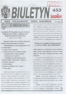 Biuletyn NSZZ "Solidarność" Ziemia Radomska, 1999, nr 453