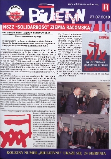 Biuletyn NSZZ "Solidarność" Ziemia Radomska, 2010, nr 710
