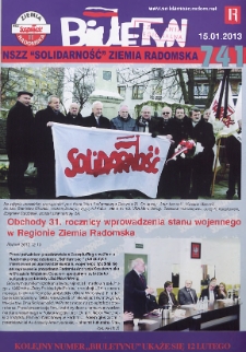 Biuletyn NSZZ "Solidarność" Ziemia Radomska, 2013, nr 741