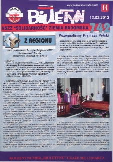 Biuletyn NSZZ "Solidarność" Ziemia Radomska, 2013, nr 742
