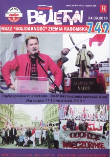 Biuletyn NSZZ "Solidarność" Ziemia Radomska, 2013, nr 749