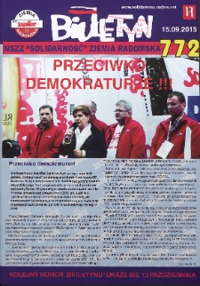 Biuletyn NSZZ "Solidarność" Ziemia Radomska, 2015, nr 772