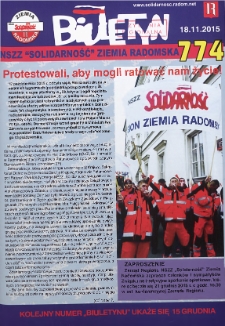 Biuletyn NSZZ "Solidarność" Ziemia Radomska, 2015, nr 774