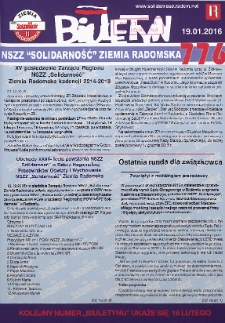 Biuletyn NSZZ "Solidarność" Ziemia Radomska, 2016, nr 776