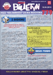 Biuletyn NSZZ "Solidarność" Ziemia Radomska, 2016, nr 779