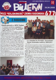 Biuletyn NSZZ "Solidarność" Ziemia Radomska, 2008, nr 677