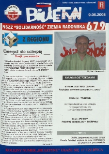 Biuletyn NSZZ "Solidarność" Ziemia Radomska, 2007, nr 679