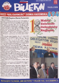 Biuletyn NSZZ "Solidarność" Ziemia Radomska, 2009, nr 694