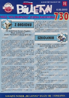 Biuletyn NSZZ "Solidarność" Ziemia Radomska, 2012, nr 730