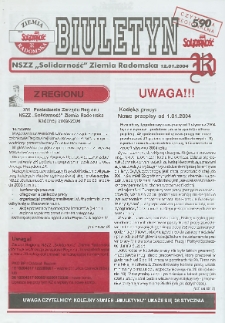 Biuletyn NSZZ "Solidarność" Ziemia Radomska, 2004, nr 590