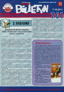 Biuletyn NSZZ "Solidarność" Ziemia Radomska, 2014, nr 761