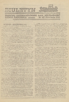 Biuletyn NSZZ "Solidarność" Ziemia Radomska, 1990, nr 20