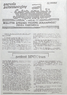 Biuletyn NSZZ "Solidarność" Ziemia Radomska, 1991, nr 82