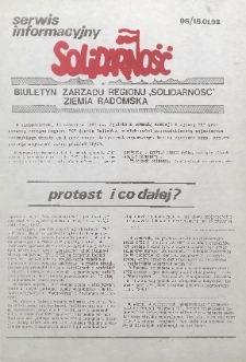 Biuletyn NSZZ "Solidarność" Ziemia Radomska, 1992, nr 98
