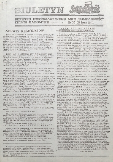 Biuletyn NSZZ "Solidarność" Ziemia Radomska, 1990, nr 35