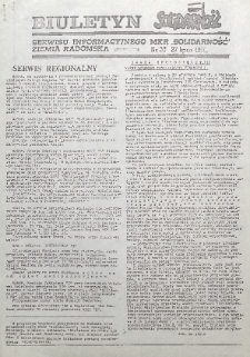 Biuletyn NSZZ "Solidarność" Ziemia Radomska, 1990, nr 35